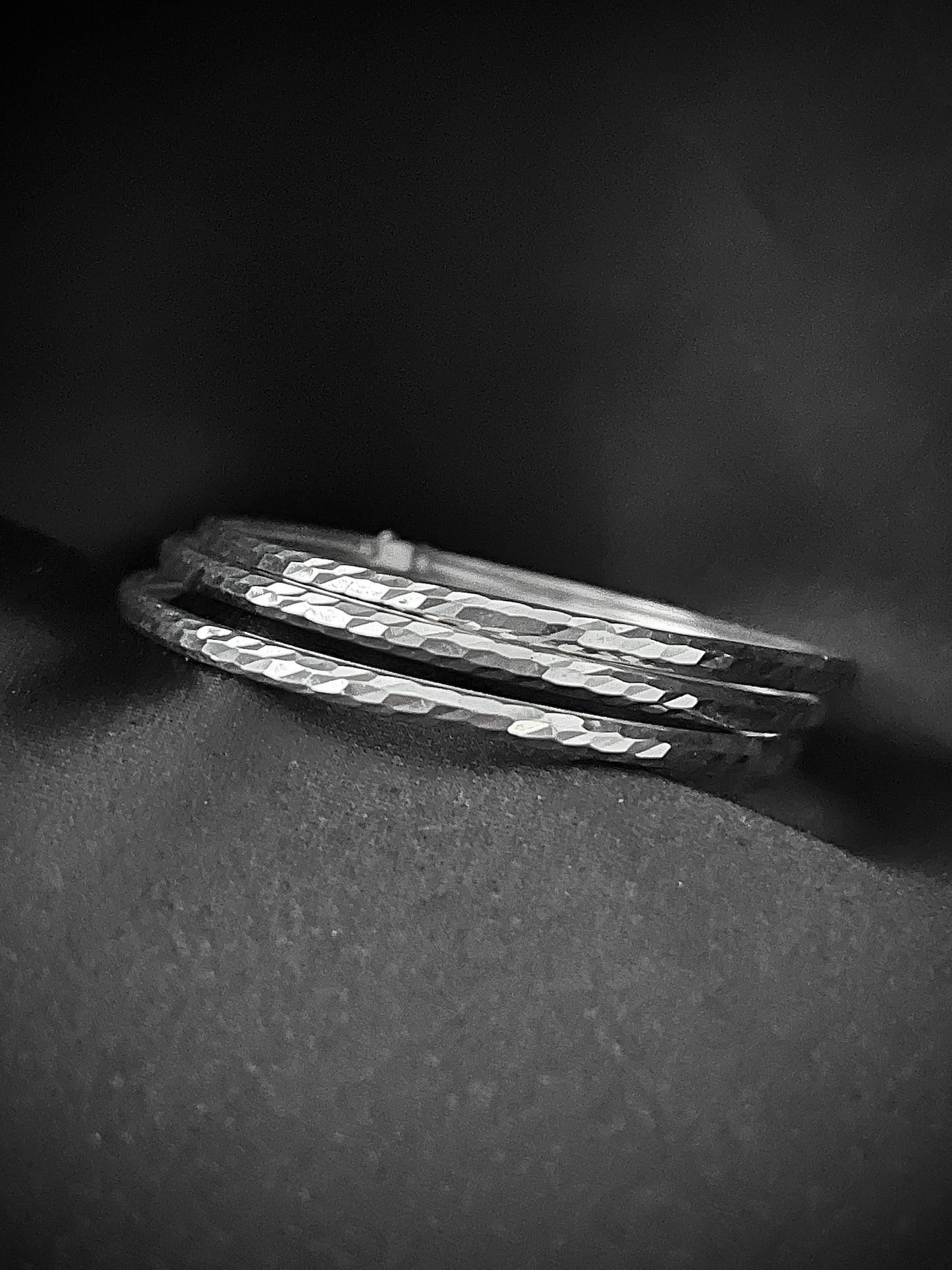 Hammered Bracelet Set