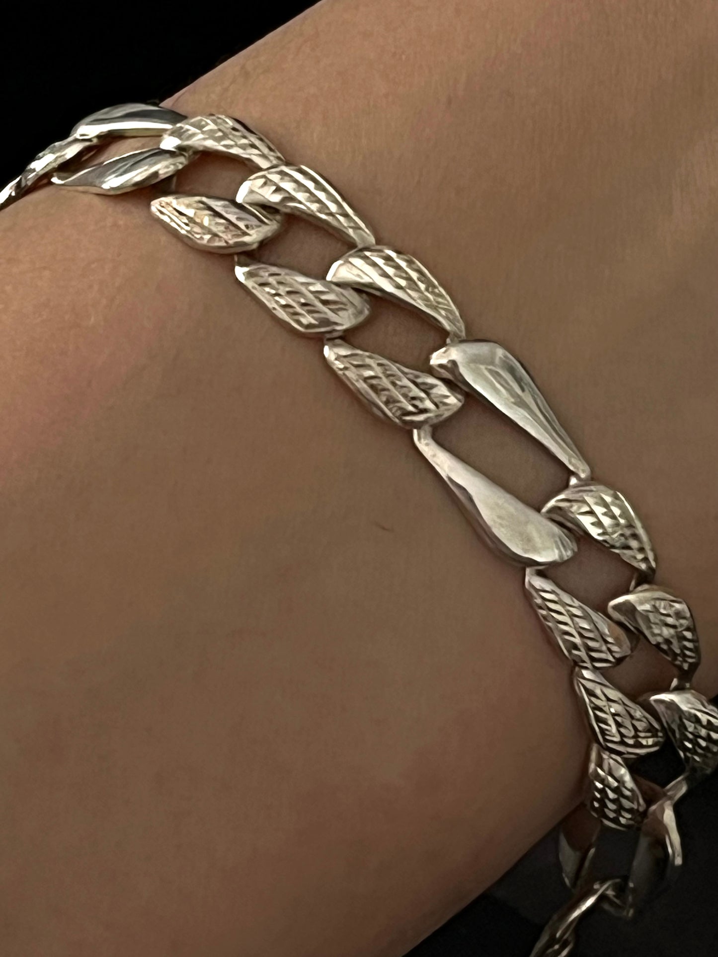 Cuban Style Textured Bracelet