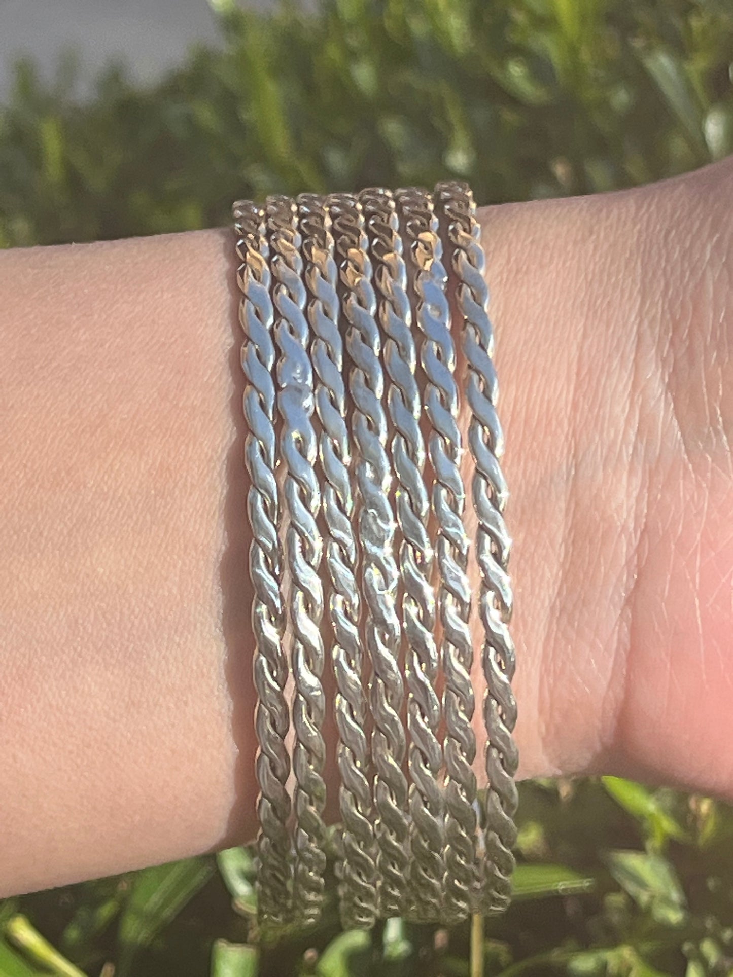 Wire Twist Design Bracelet Set